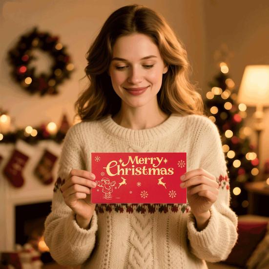 Christmas Cash Gift Envelope 6 Slots Money Gift Card Holders for Cash DIY Holiday Envelope Xmas Party Gifts for Kids Teens Women Men