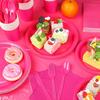 Hot Pink Party Supplies Hot Pink Tableware Set Paper Plates Napkins Disposable Cups Plastic Tablecloths Knives Forks Spoons for
