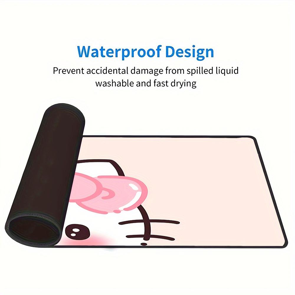Kitty, Bow Themed XXL Mouse Pad - Non-slip Rubber Desk Mat for Gaming and Office Use, Multi-Function Keyboard and Mouse Pad, Ideal Gift for