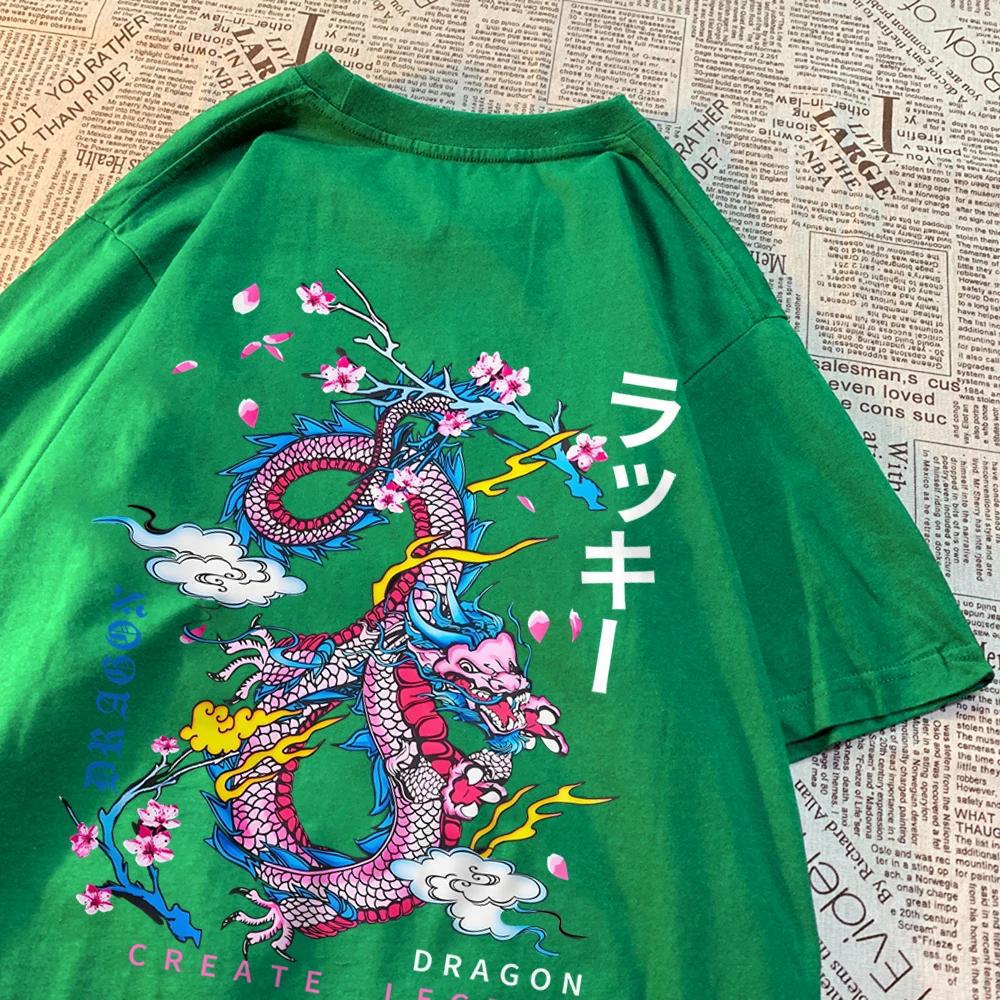 Dragon Create Auspicious Clouds Men Women T Shirt Pattern Sweat Clothes Pattern Summer New Tops O-Neck Couple Tshirts