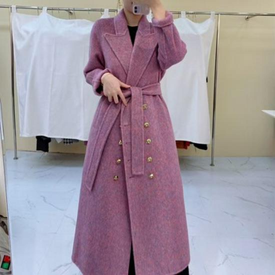 Пальто женское двустороннее кашемировое M Family с эффектом водной ряби, премиум-класса