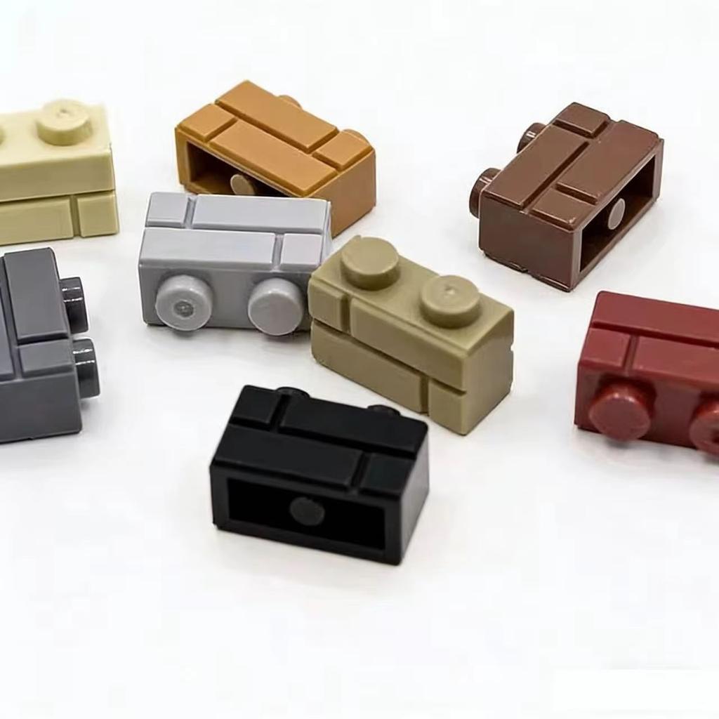 10 ШТ 98283 Детали Кирпичики DIY 1x2 Клетчатый Кирпичный Стеновой Кирпичик Детали Совместимые Образовательные Строительные Блоки Детали Игрушки