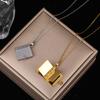 Titanium Steel Book Necklace Openable Mini Book Pendant Necklace Love Book Charm Necklace Jewelry Gift for Her