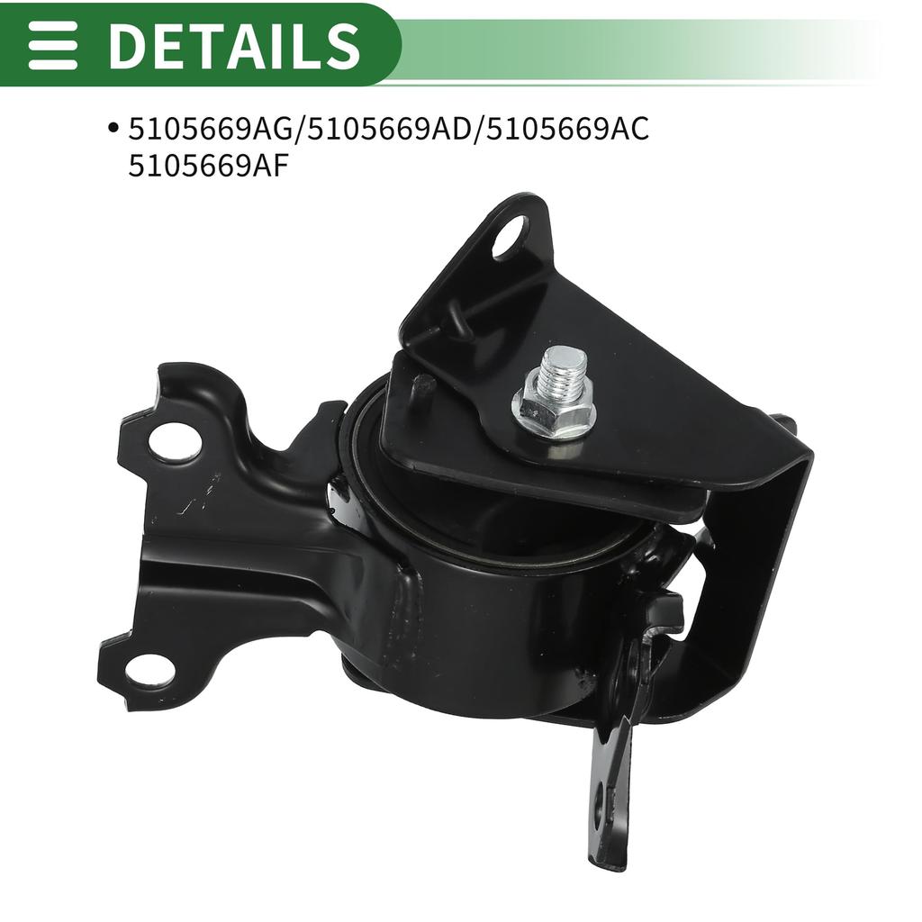 Motoforti Опора двигателя/Опора трансмиссии для Dodge Caliber 1.8L, 2.0L и 2.4L (2007-2012 гг.), Номер детали 68149266AA, Черный