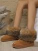 Модная женская обувь 2025 Ретро с круглым носком Женские ботинки Зимние плюшевые теплые короткие ботильоны Легкие повседневные на плоской подошве Женские зимние ботинки