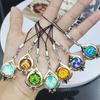 Game Anime Keychain Wind Fire Ray Water Rock Ice Grass Weapons Eye of God Luminous Keyring Phone Pendant Gifts
