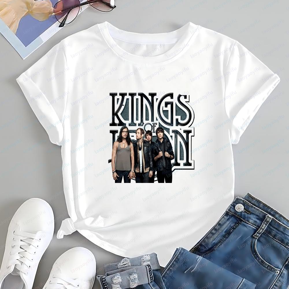 New Style Tops and T-shirts, Short-sleeved Shirts for Men and Women of Rock Band Kings of Leon, Comfortable T-shirts