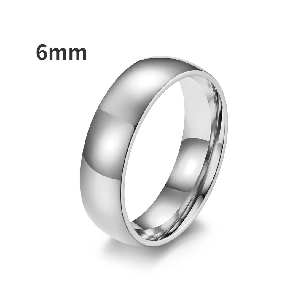 Простые обручальные кольца из блестящей титановой стали для мужчин и женщин, зеркальное кольцо с одной поверхностью, ювелирное изделие для пары, подарок