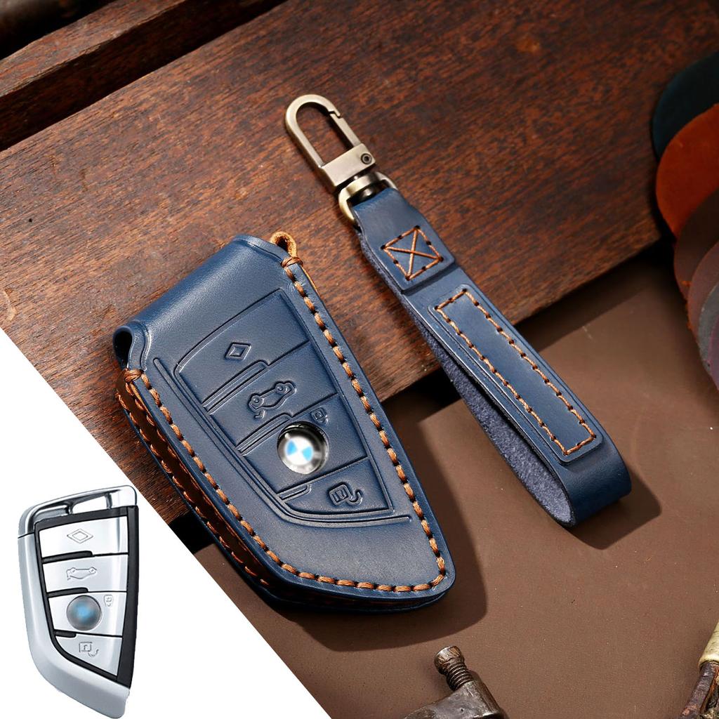 Роскошный кожаный чехол для ключей ручной работы HALLMO для нового BMW