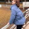 Women Fashion Long Sleeve Bread Jacket Solid Color Cotton Coat Jacket Overcoat