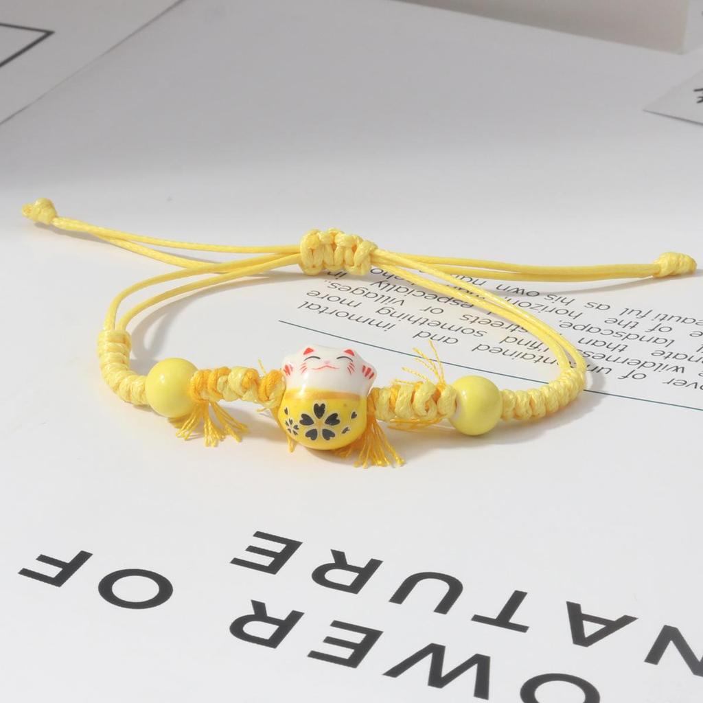 Плетеный браслет Lucky Cat Candy Color для женщин