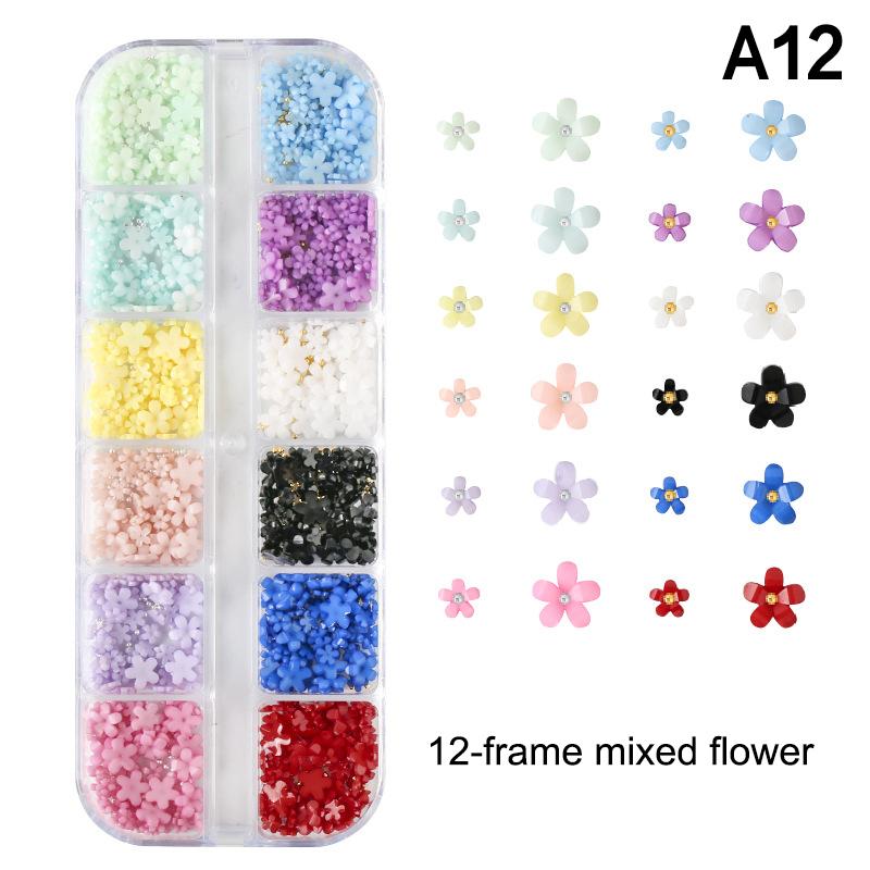 Nail Mini Flower Pearl Steel Balls Decoration Mixed Multicolour Various Size Resin Nail Charm Nail Art Enthusiasts High Quality