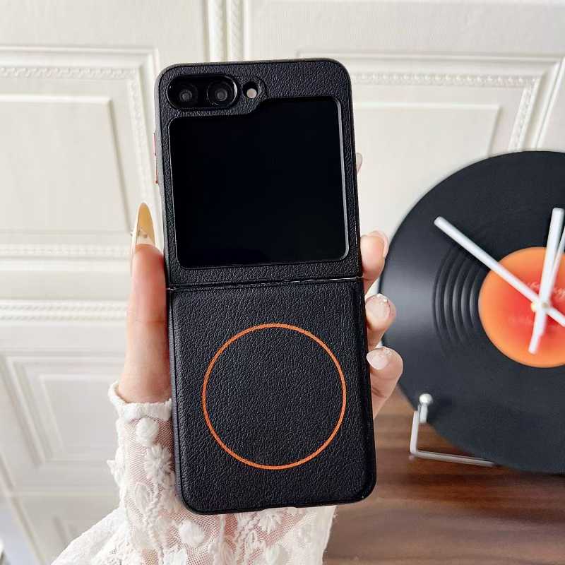 Popular Leather Frosted Matte Magnetic Cases For Samsung Galaxy Z Flip 7 FE 6 5 4 3 Slim Fall Prevention Wireless Charging Cover