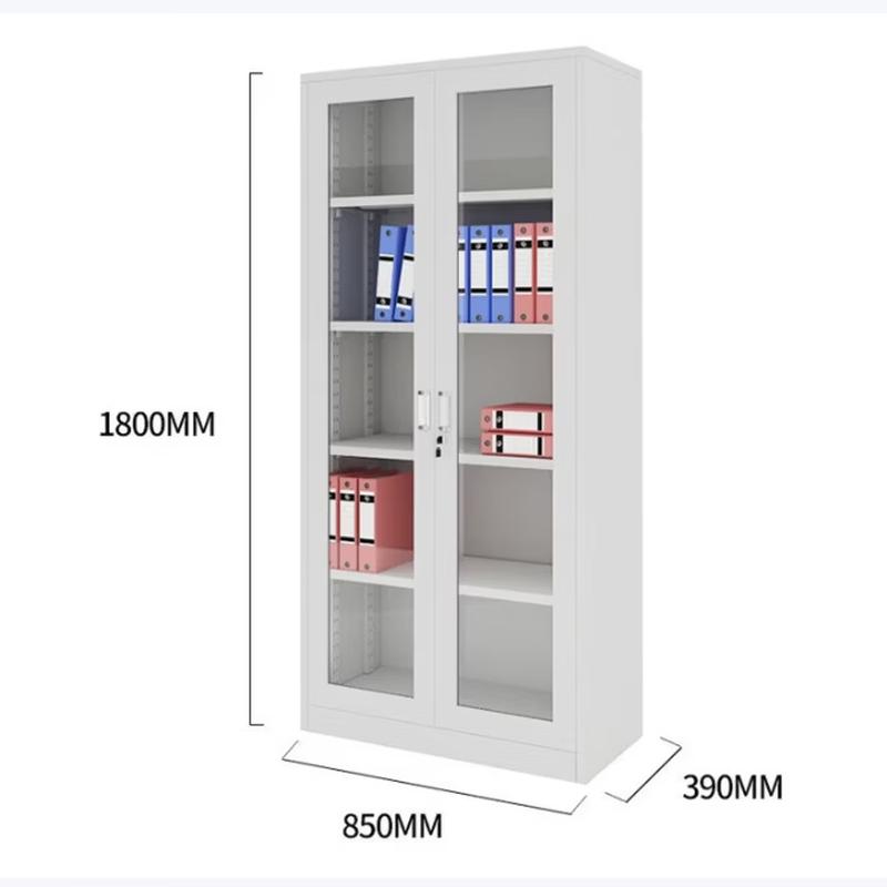 Zedaoju Metal Filing Cabinet with Glass Doors