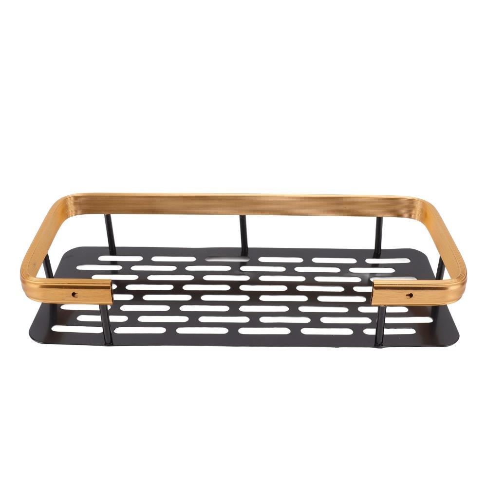 Aluminium Shower Shelf Black Gold Rustproof Shower Organizer No Drill Installation Single Tier Bathroom Shelf Rack