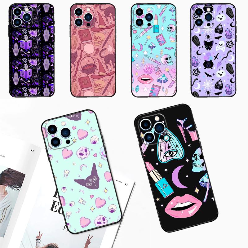 Пастельно-розовый чехол для телефона в стиле 'Girly Pastel Witch Goth' для OPPO Reno 14F 14 13 12 11 F 10 Pro 8T 7 8 Lite OPPO Find X8 X6 X5 Pro