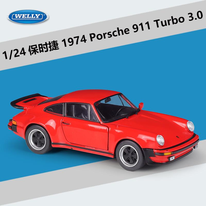 ВЕЛЛИ 1:24 1974 Porsche 911 Turbo 3.0 Спортивный автомобиль из сплава Модель Литая металлическая игрушечная машина Модель автомобиля Симуляция Коллекция Подарок для детей