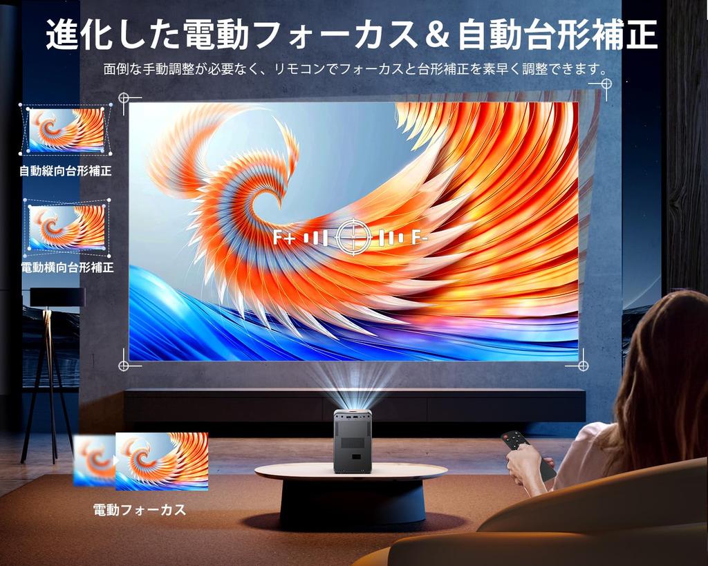 Innovative Electric Focus Auto YOWHICK Small 700 Lumens High WIFI 6 True 4K 1080P Full Bluetooth 12W HIFI 300 Inch Large Zoom Compatible with Storage