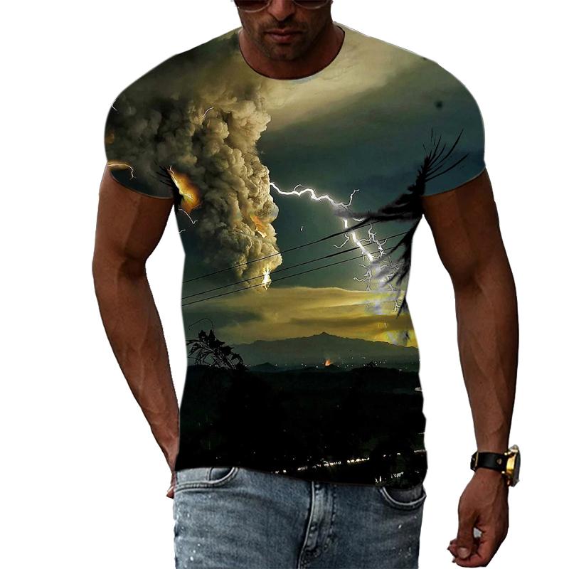 New 3D Trendyol Men Natural Landscape Graphic T Shirts Summer Fashion Hip Hop Casual Print T-shirt Personality Handsome Tee Top