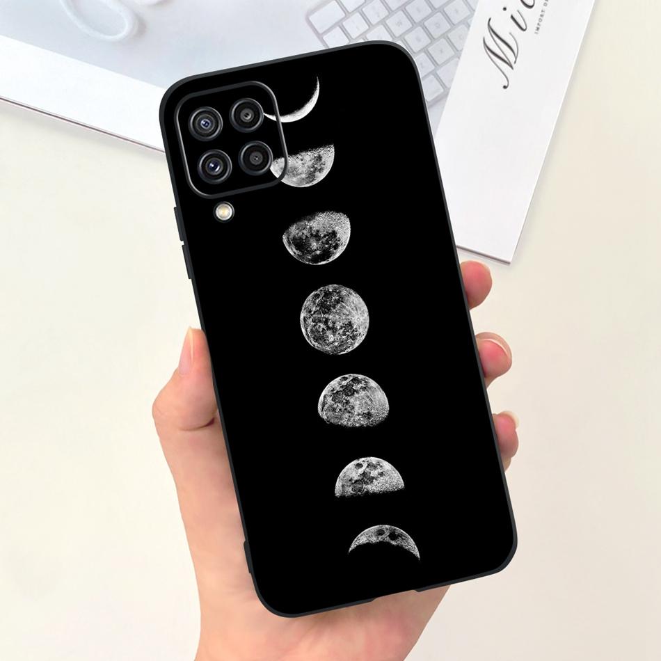 Для Samsung Galaxy M22 F22 Чехол Samsung M22 F22 4G SM-M225F E225F Модный Дизайн Луны Мягкий Силикон Защитная Крышка Чехлы для Телефона