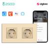 Bseed Zigbee Europe Russia Standard Plastic Wall Smart Power Socket Plug Work With Tuya Gateway Smart Life Alexa App Four Colors