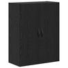 Highboard Set 2 pcs Black Oak Effect Engineered Wood and Glass