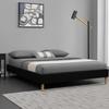 Gregory - Solid and Comfortable Black Upholstered Bed Base 20 Cm Feet for 160x200 Mattress - 2 X 13 Slats