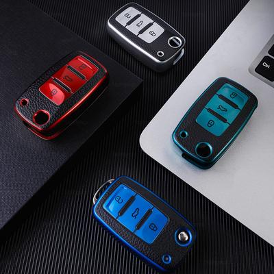 Кожаный чехол для дистанционного ключа из ТПУ для Volkswagen VW Bora Polo Tiguan Jetta Passat B5 B6 B7 Golf Beetle для Skoda Octavia