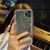 Для чехла для телефона IPhone17Promax Ins для Apple 16 Стразы 14plus Прозрачный 12Pro Браслет 13