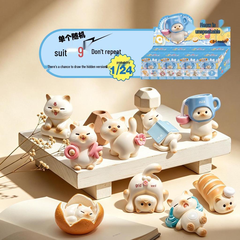 Creative Cute Cat Fingertip Diary Blind Box: Fun Children's Finger Toy & Desktop Ornament Decoration