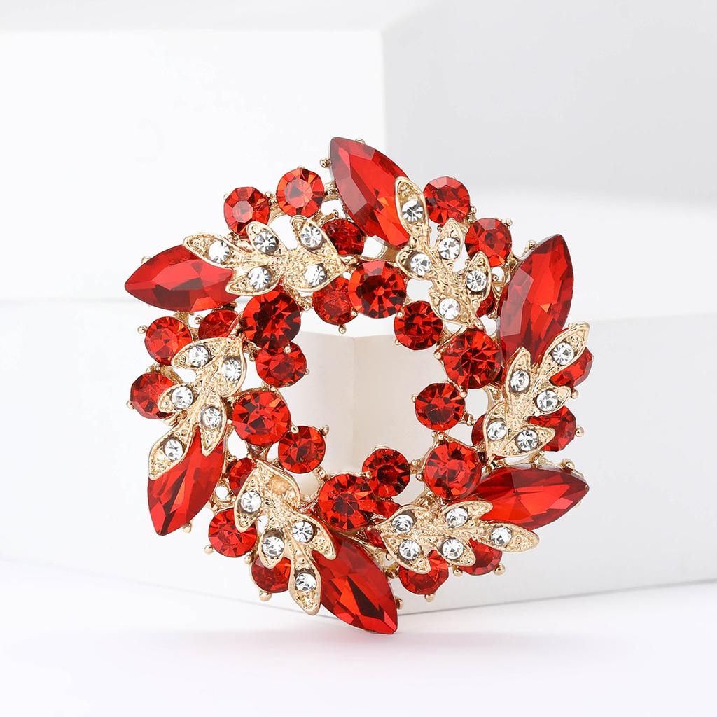 High-Grade Temperament Alloy Rhinestone Bauhinia Flower Ring Brooch Exquisite And Versatile Women'S Clothing Corsage Jewelry Pin