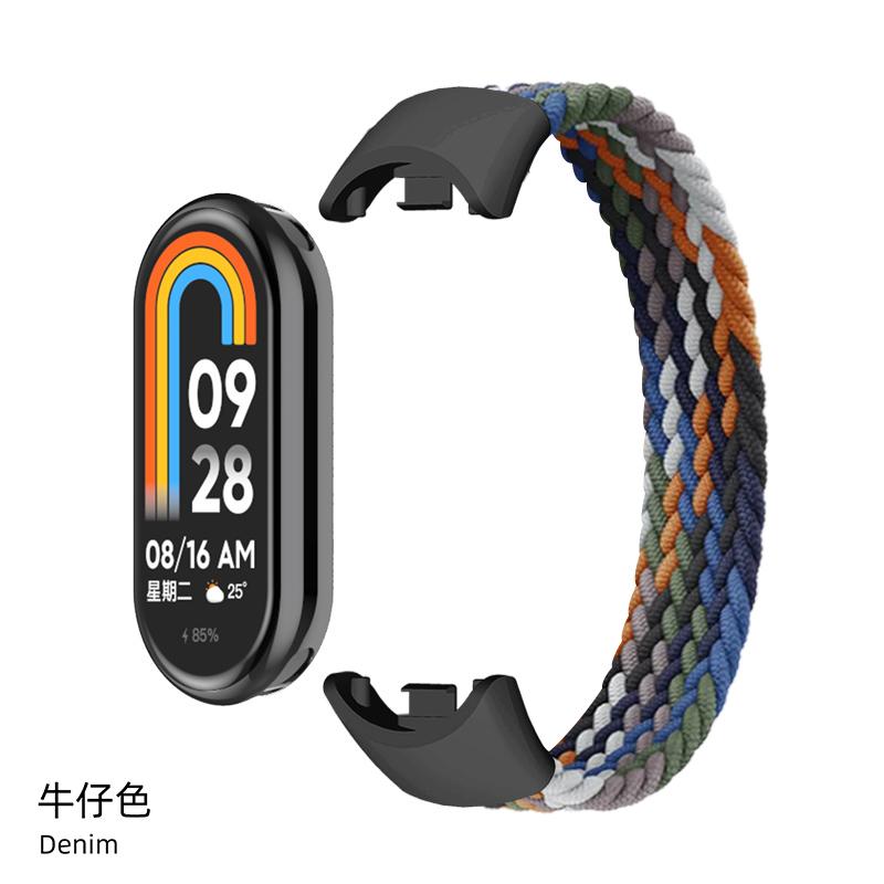Плетеный Solo Loop для Xiaomi Mi Band 8 9 Аксессуары для ремешка Эластичные нейлоновые ремешки для часов Замена correa bracelet для Miband 8 NFC