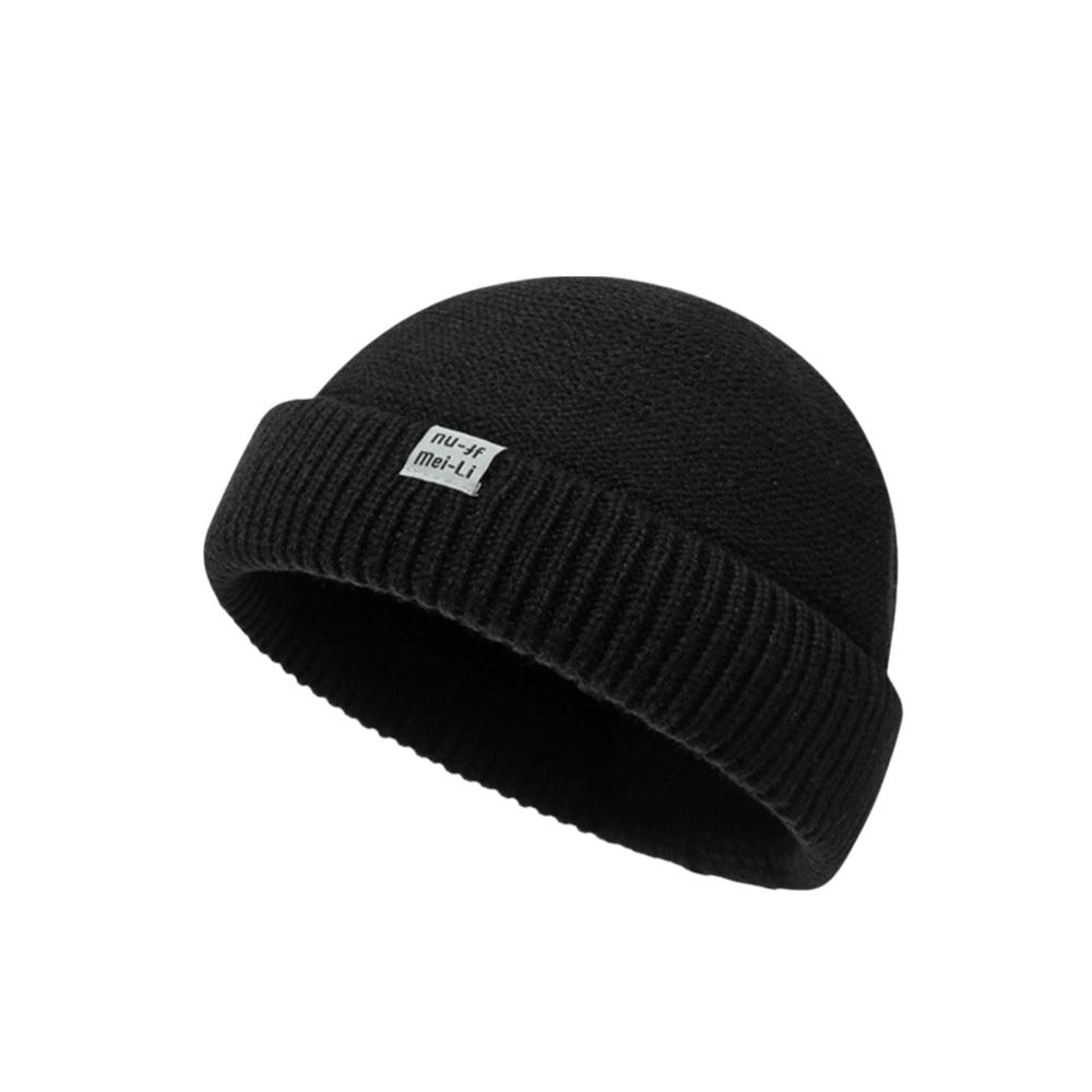 Wool Knit Brimless Cap Round Top Melon Cap Simple Fisherman Skullcap Autumn Winter