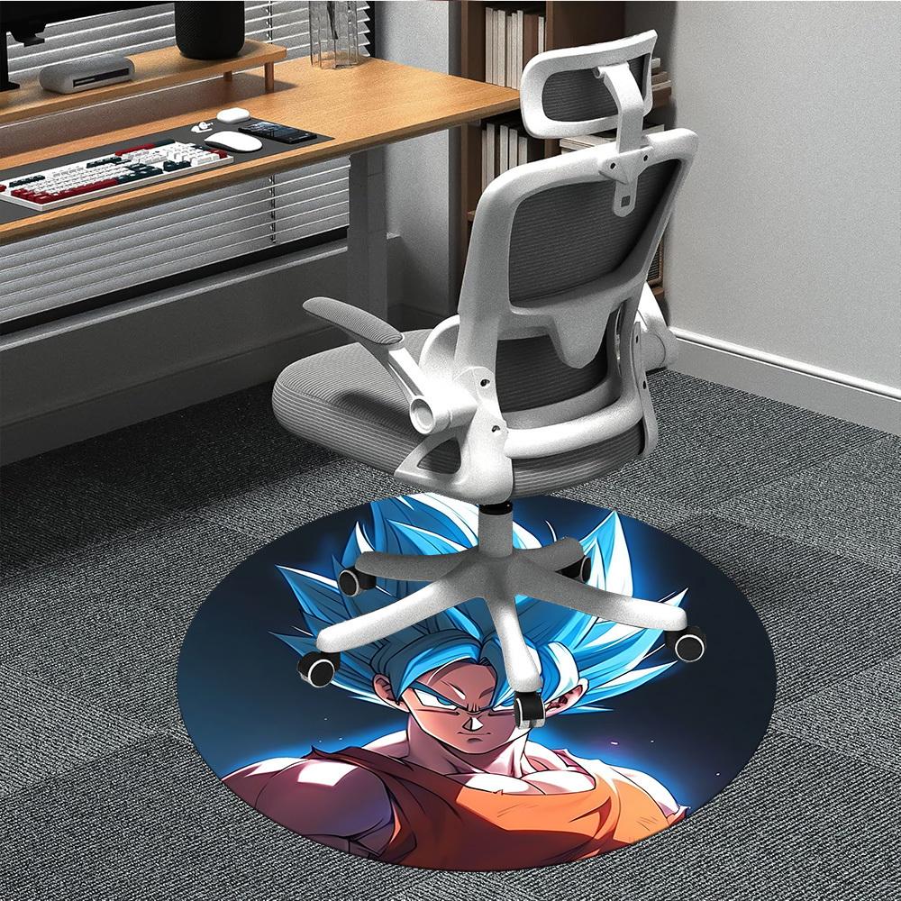 1PC Super Saiyan, Dragon Ball Z Office Round Rug - Perfect for Office or Study Decor, Non-Slip Backing, Decorative Floor Mat yy250916045