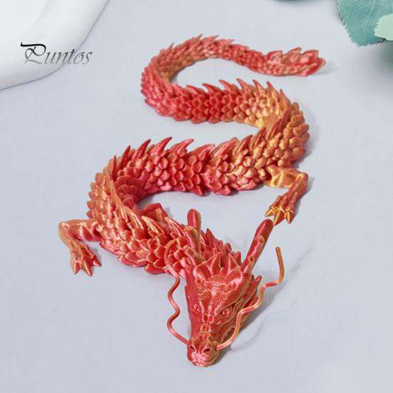 Китайская статуя дракона, напечатанная на 3D-принтере, фигурка дракона с подвижными суставами, шарнирная скульптура дракона, украшение стола для домашнего офиса