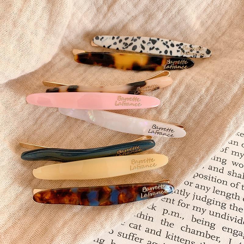 Ацетатная заколка для волос боковая овальная геометрическая для челки женская для девочек простая элегантная клипса-уточка заколки аксессуары для укладки волос