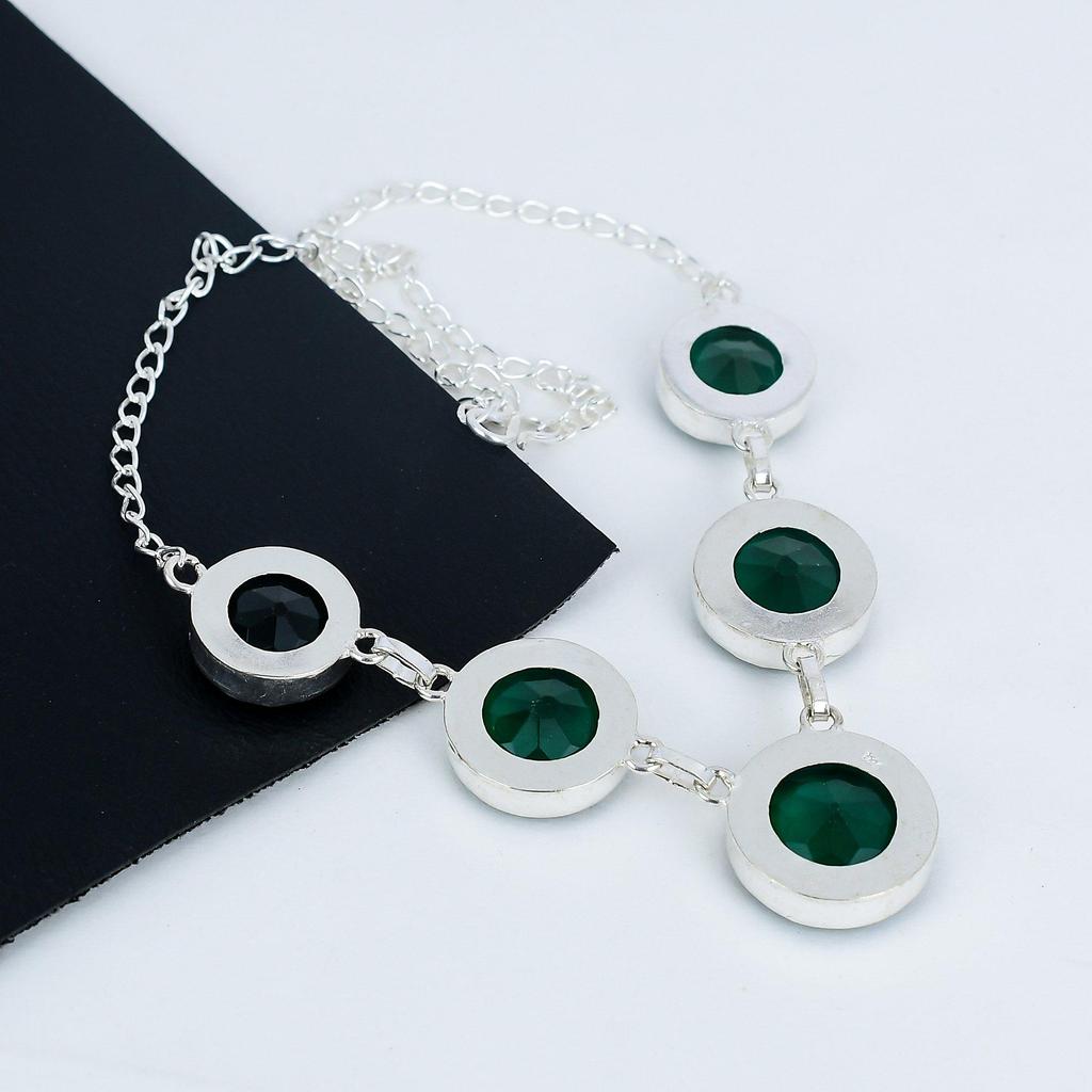 Удивительный зеленый турмалин драгоценный камень ожерелье ручной работы из стерлингового серебра 925 пробы, серебряное ожерелье с зеленым турмалином для жены, ожерелье унисекс подарок на день рождения