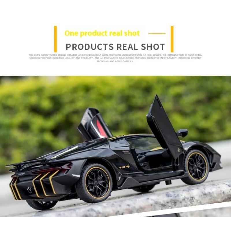 Масштаб 1/24 Lamborghini LP770-4 Супер мускулистый спортивный автомобиль Сплав Металл Литой Под Давлением Украшение для рабочего стола компьютера Автомобильный интерьер Подарочная коробка