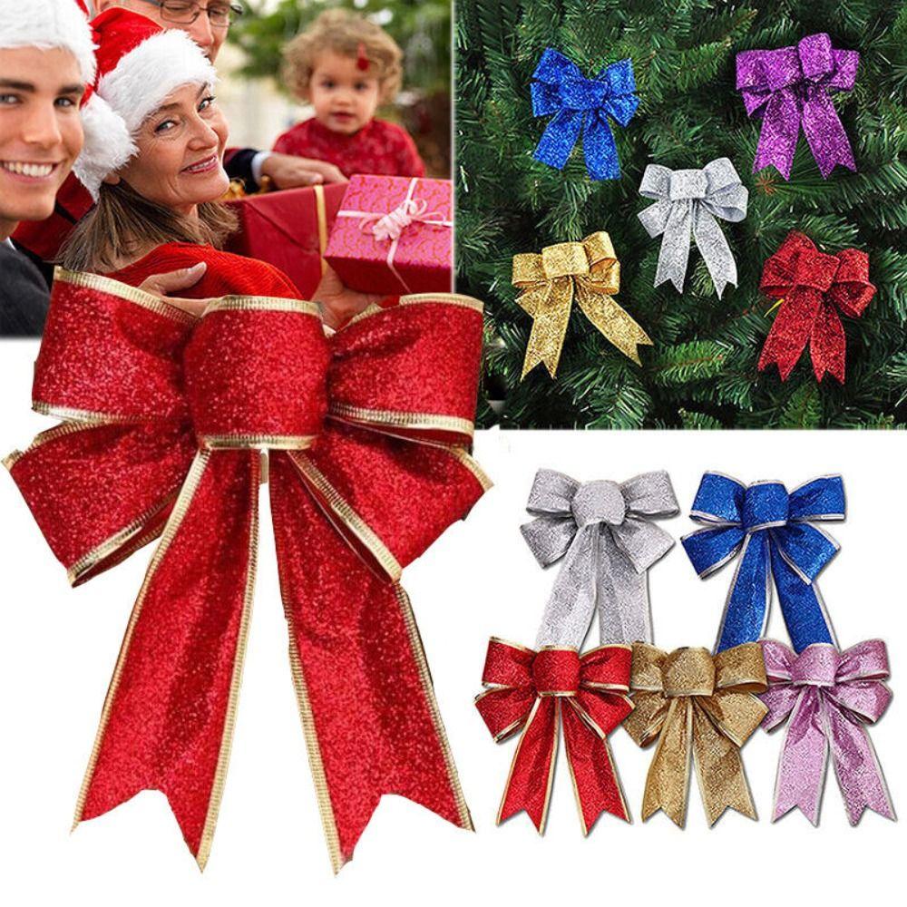 Large Christmas Tree Bows 25cm Red Bows Cute Wreaths Xmas Decor