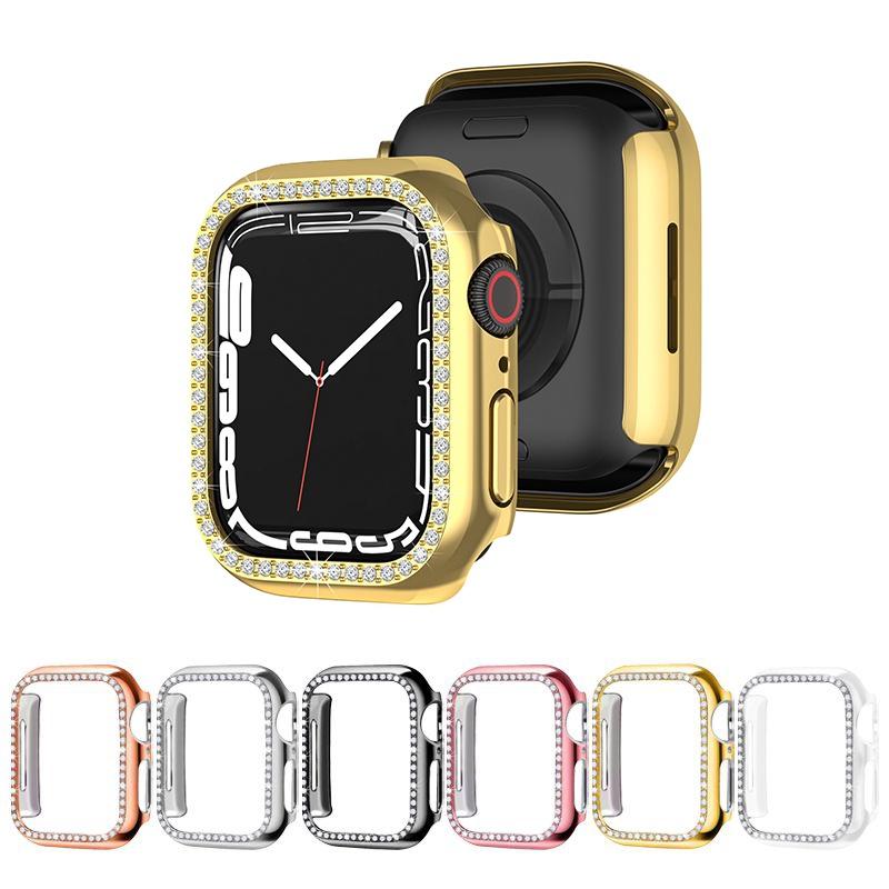 Роскошный защитный чехол-крышка с бриллиантами для Apple Watch Series 7 Gen 41/45 мм