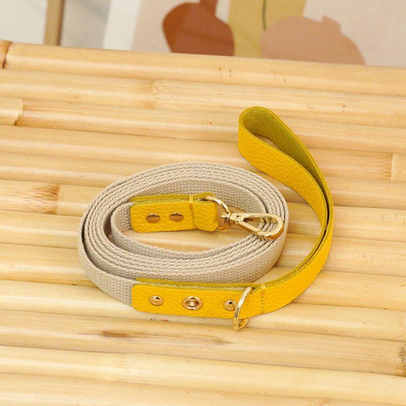 MAISON DE MIU Running Mate Leather&Webbing Lead_Yellow