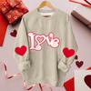 Женская повседневная модная блузка с длинным рукавом и круглым вырезом с принтом ко Дню святого Валентина