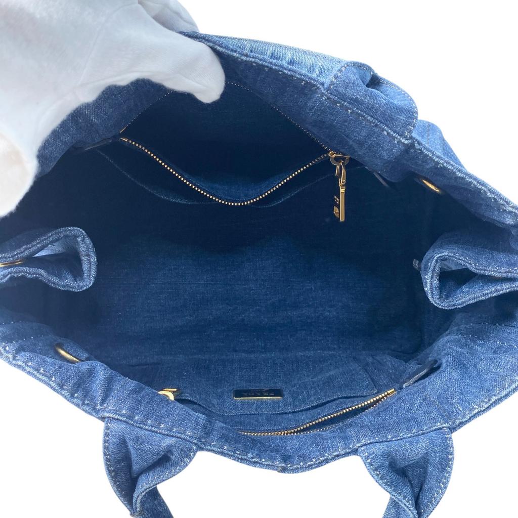 Used PRADAShoulder Bag Blue denim Women