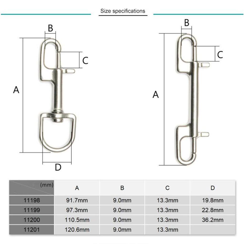 Stainless Steel Swivel Snap Hook Clip for Scuba Diving Part Tool Accessories