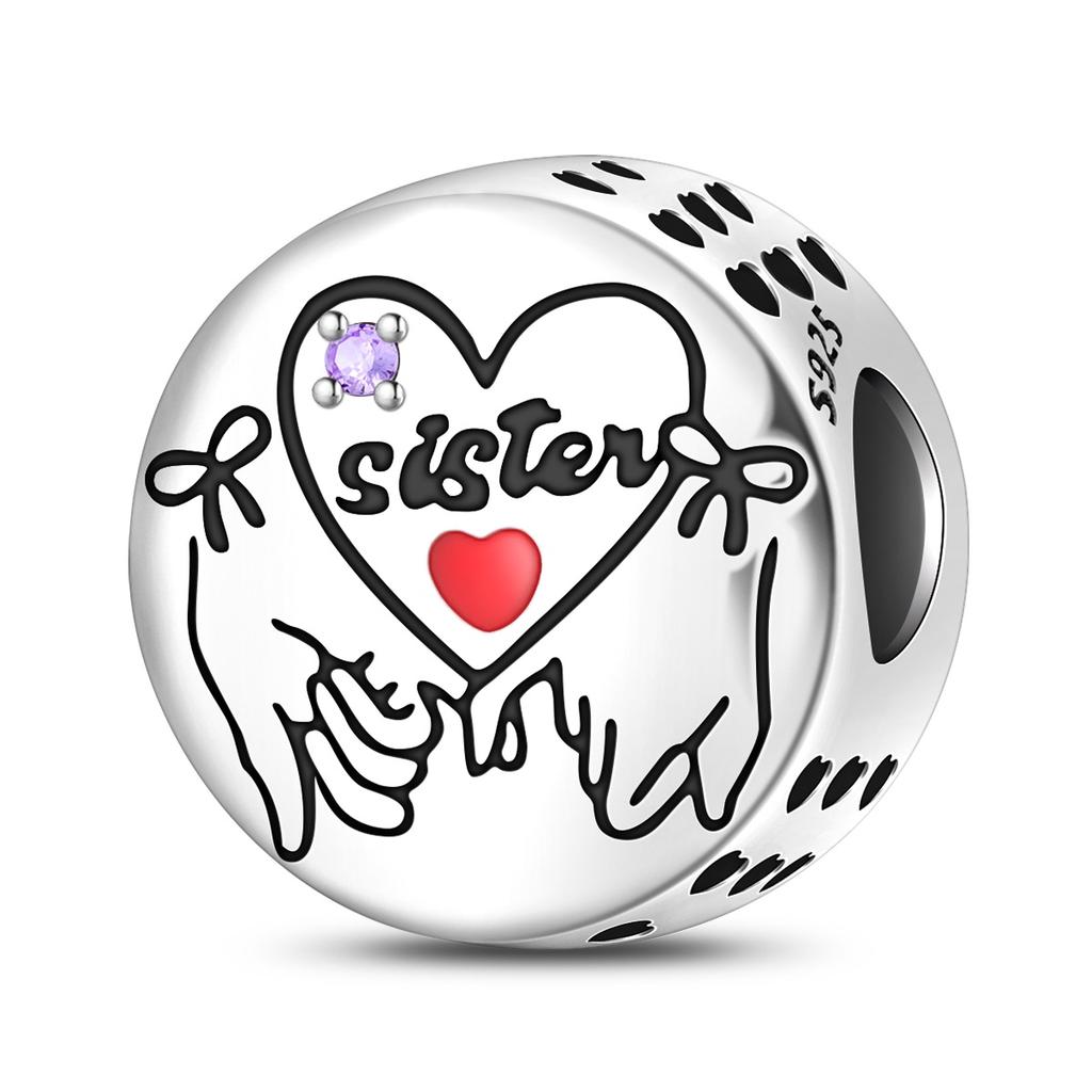 Mother'S Day Series Copper Mom Kiss Love Beads Infinity & Rose Heart Dangle Charm Fits Bracelet Diy Fine Jewelry