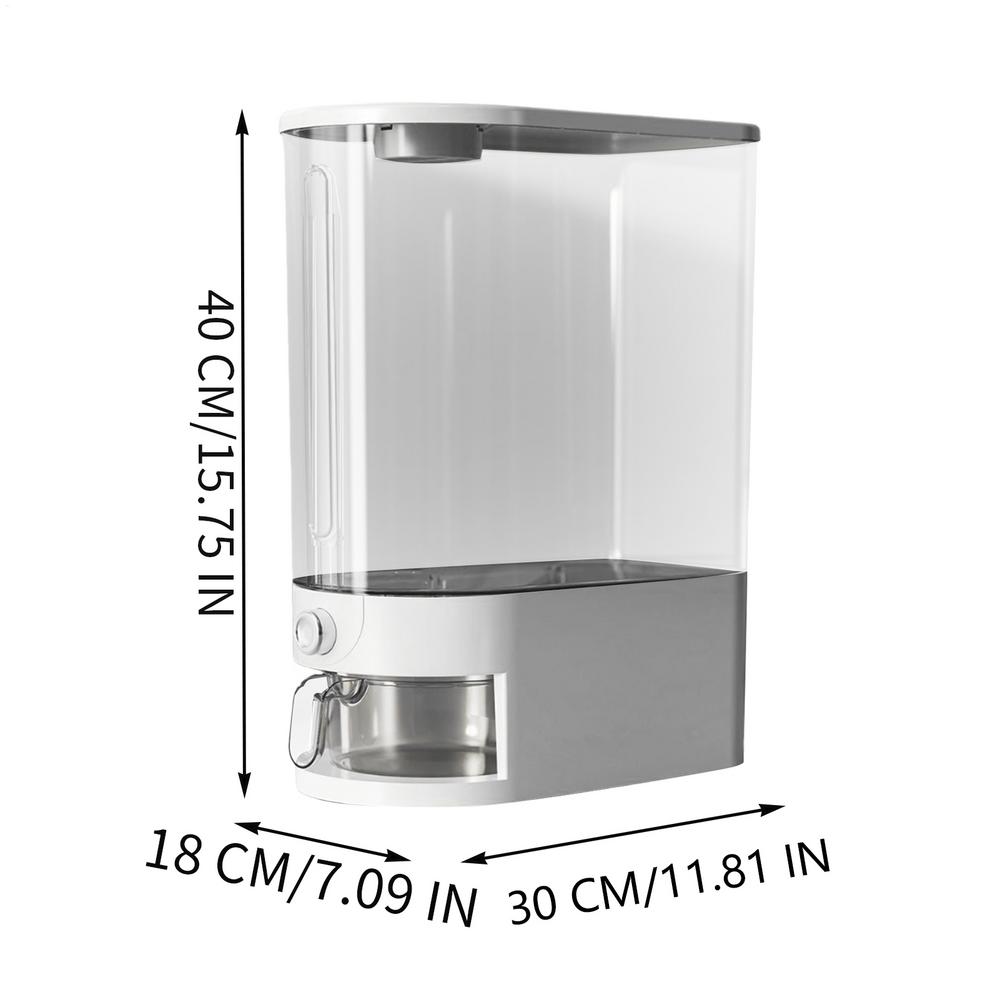 Rice Storage Container 10kg Rice Bin Leakproof Transparent Food Bin Moisture Proof Bucket Box Organizer Keeper for Kitchen