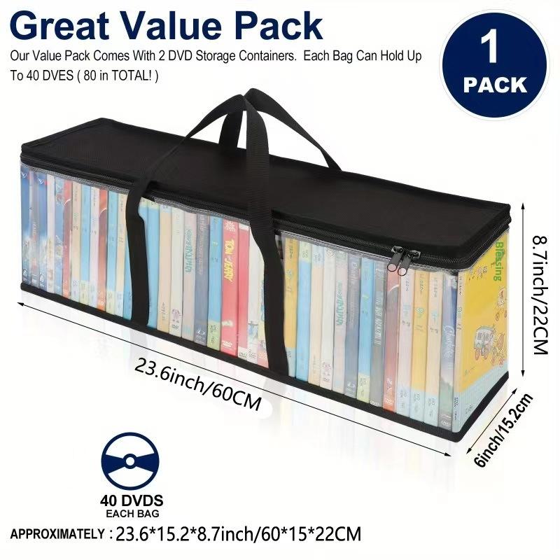 DVD Organizer Bag Non Woven Fabric Material Large Capacity Comic Book Storage for Bedroom Living Room Gift Use