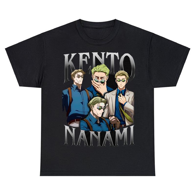Футболка Jujutsu Kaisen Kento Nanami, стильная уличная винтажная мужская и женская, 100% хлопок, аниме, Harajuku, забавные повседневные футболки унисекс