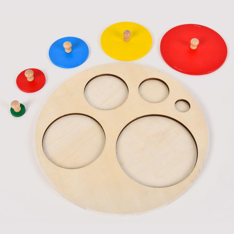 Early Childhood Education Geometric Shape Panel Puzzle Puzzle Puzzle Round Square Shape Cognitive Pairing Wooden Toy