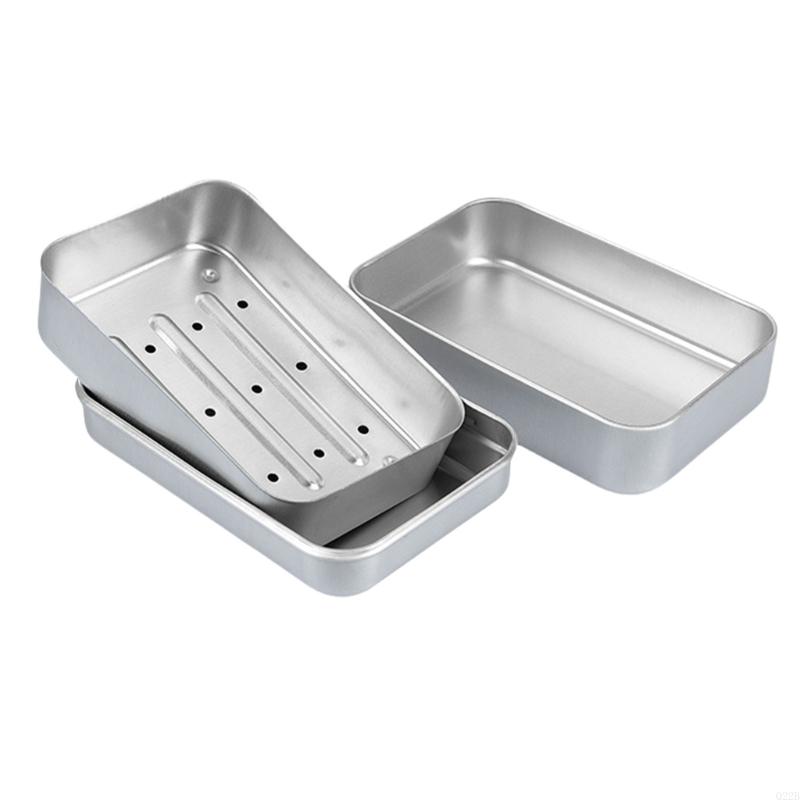 Легкий вес Алюминиевая мыльница с крышкой Алюминиевый контейнер для мыла со съемным дренажным слоем Влагостойкий